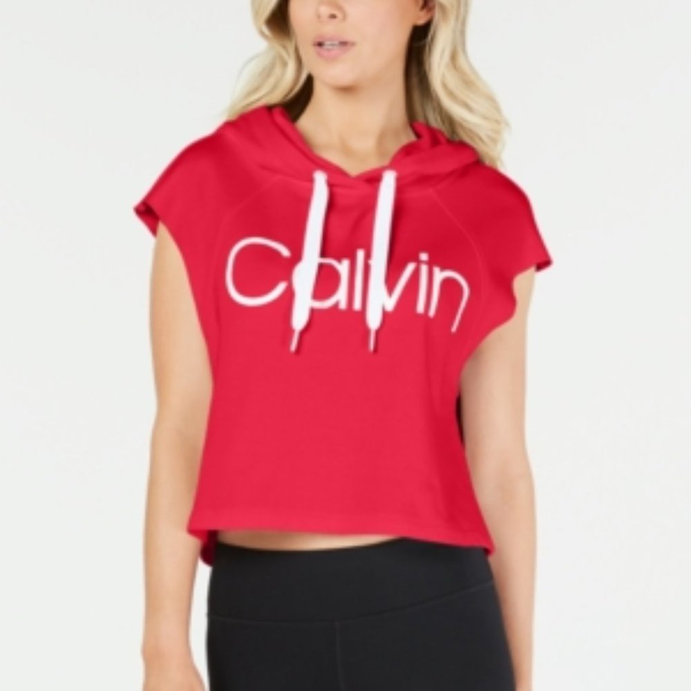 Calvin Klein  Logo Cropped Sleeveless Hoodie XL